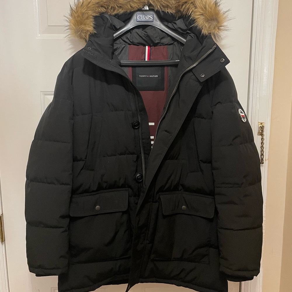 Tommy Hilfiger Men's Arctic Cloth Heavyweight Performance Parka Black XL